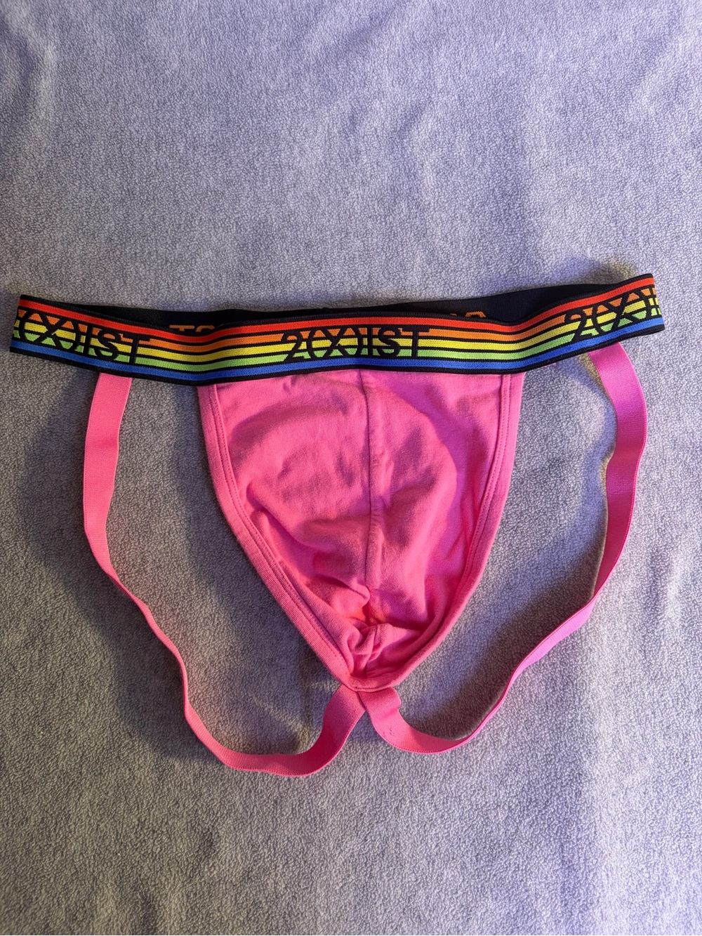 2xist Pink Men’s' Jockstrap with Rainbow Waistband